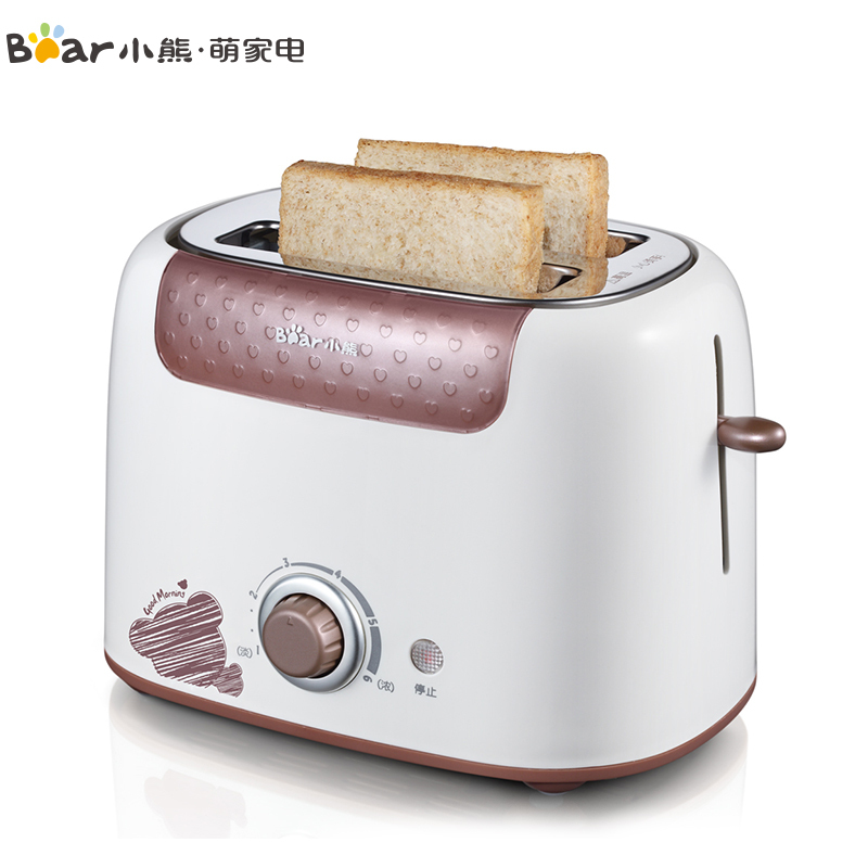 小熊(Bear) 多士炉 DSL-6921 咖啡色烤面包机 不锈钢材质 迷你家用面包吐司加热 全自动早餐吐司机