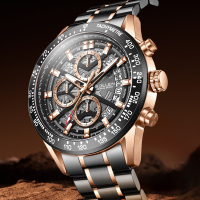 梭伦(SOLLEN)手表男式防水日历钢带石英表男士多功能手表男商务学生腕表时尚男表休闲精钢SL-711