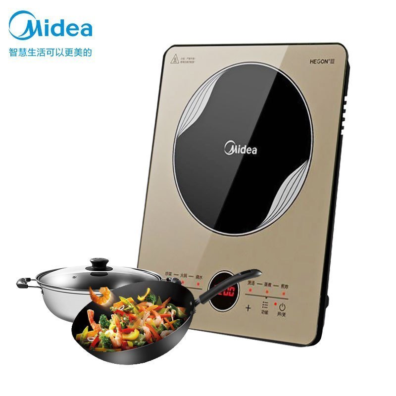 美的(Midea)电磁炉家用火锅炒菜一体多功能能电池炉多功能大功率节能定时苏宁自营电磁炉CL22Q3-403J