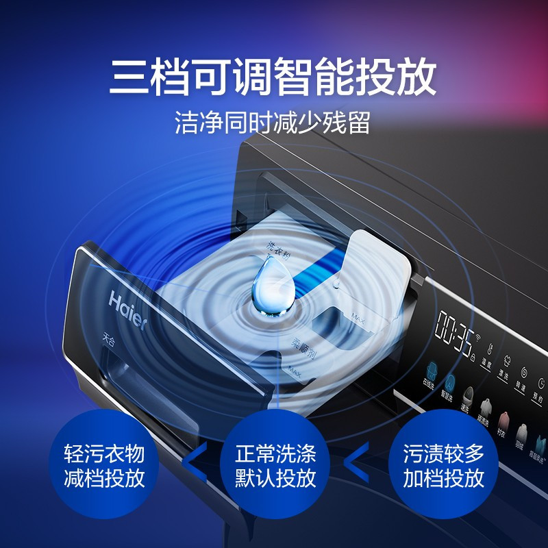 海尔(Haier)滚筒洗衣机直驱变频晶彩大屏10公斤容量触控屏智能投放玉墨银 EG100BDC189SU1高清大图