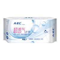 ABC 丝薄棉柔纤巧 日用卫生巾护垫163mm*22片(含KMS健康配方)新老包装随机发货