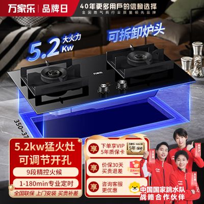 万家乐 燃气灶JZT-AC9 家用天然气智能定时灶5.2kw嵌入式台式两用燃气灶具双灶 天然气