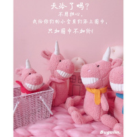 粉色少女心公仔柔软毛巾绒粉猪玩偶围巾女孩粉熊娃娃微笑大牙ins 绿色（青蛙） 全长约40CM
