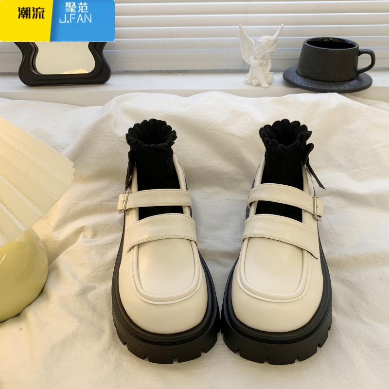 聚范复古英伦厚底小皮鞋女2024秋季新款学院风日系jk配裙子玛丽珍单鞋高清大图