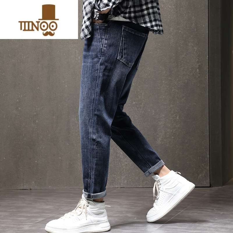 YANXU牛仔裤男款宽松直筒2023年新款夏季薄款弹力休闲长裤子男潮牌高清大图
