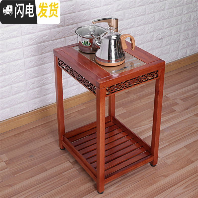 三维工匠实木茶车移动简约现代实木茶台电磁炉自动上水茶盘家用功夫茶具 花梨木全自动电磁炉