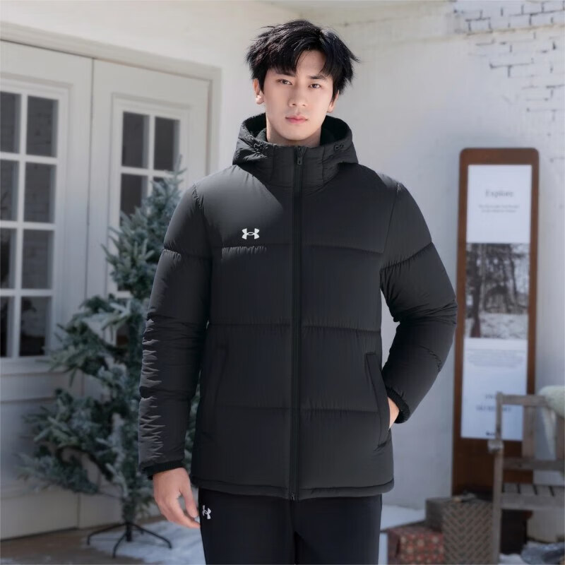 安德玛(Under Armour)男装新款时尚简约百搭运动休闲舒适保暖连帽羽绒服25600804-001 ZP高清大图