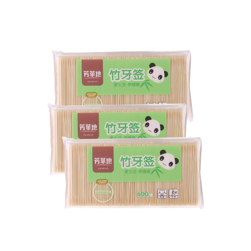 芳草地(FangCaoDi) FCD-3G3150竹牙签(600支装) 5包装