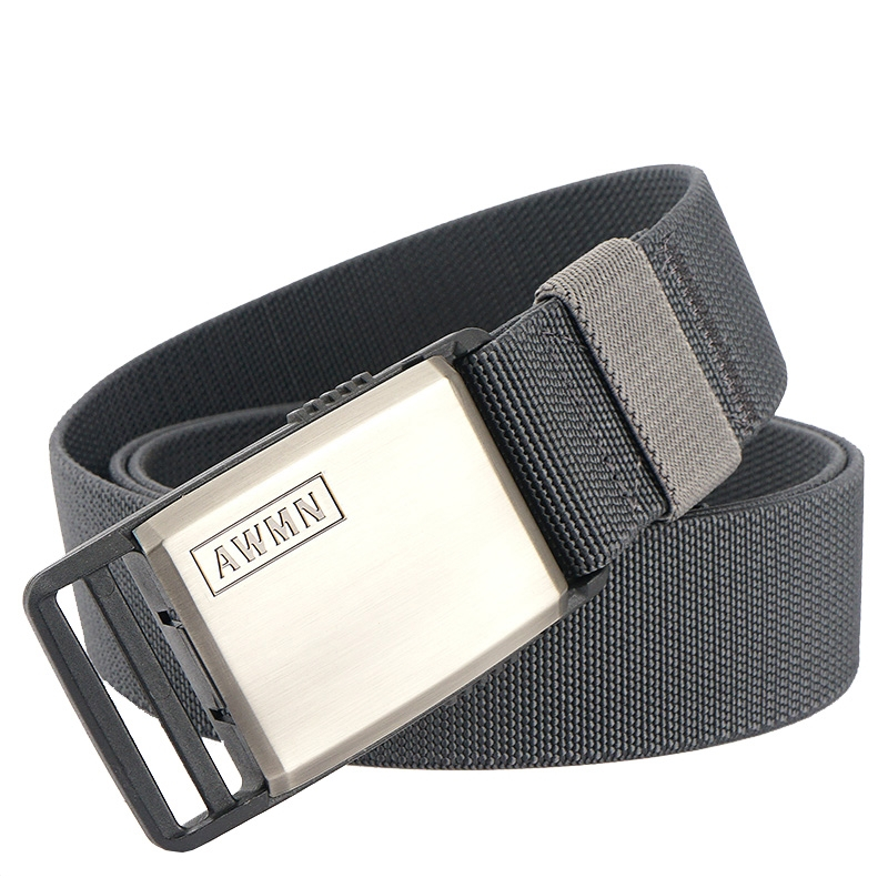 客多功能户外运动自动快脱磁力扣战术腰带男士工装训练帆布编织皮带