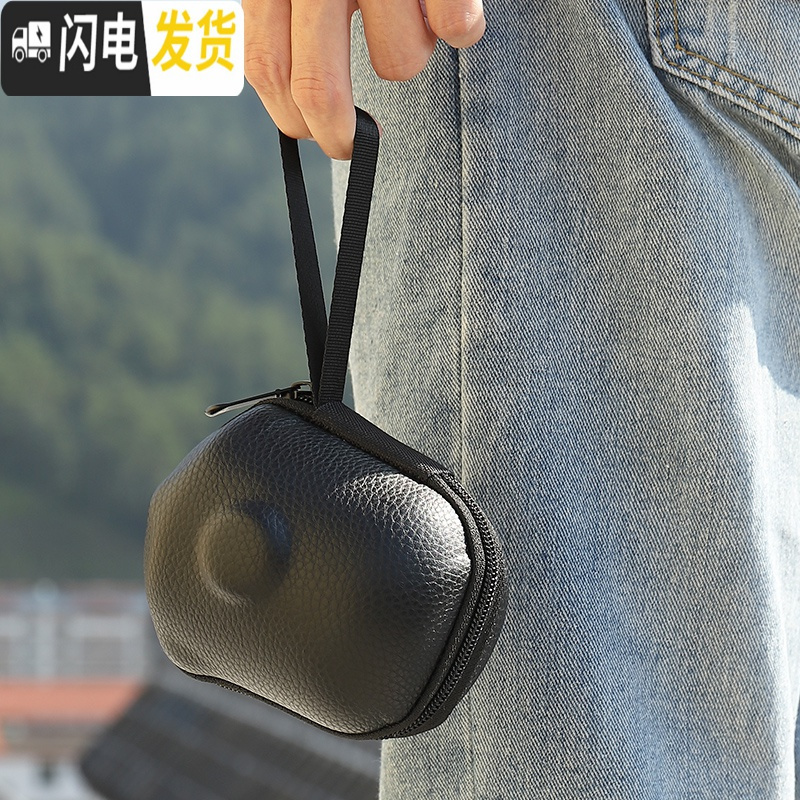 三维工匠旅行茶具套装便携式小包快客杯一壶二三四两杯单人泡茶壶功夫茶杯 T51-02D依猫一壶四杯高清大图