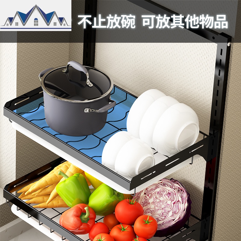 黑色不锈钢碗架沥水架厨房置物架壁挂墙上家用晾碗碟放碗筷收纳架 三维工匠高清大图