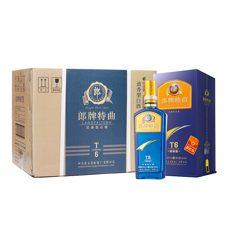 [郎酒官方授权]郎酒 郎牌特曲 浓香型白酒 42度T6精英版 500ml*6瓶整箱装