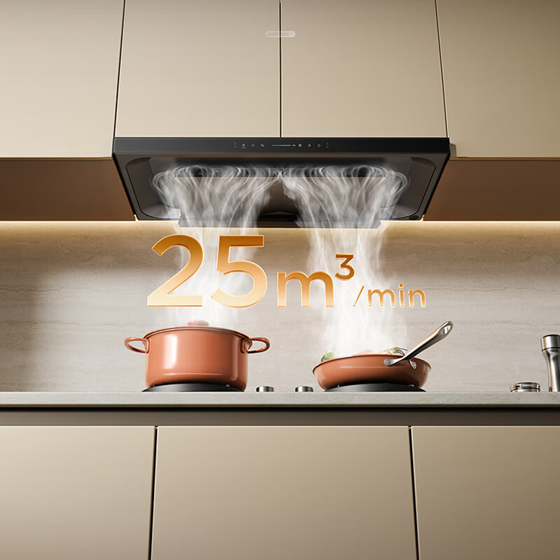 美的欧式吸油烟机25m³大吸力900Pa强静压自动清洗挥手智控CXW-140-A5高清大图