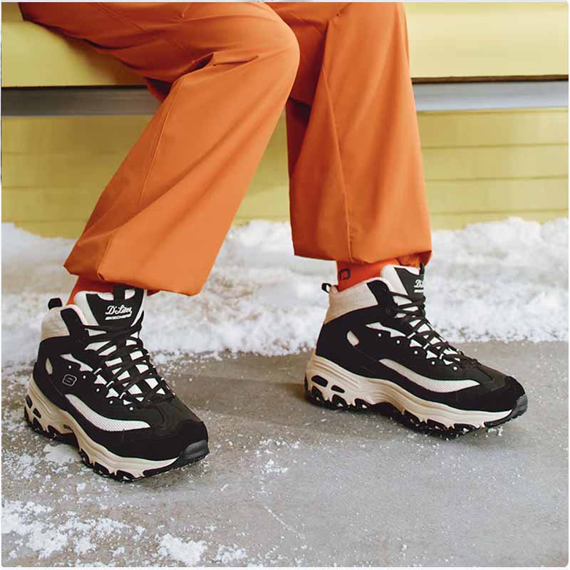 斯凯奇女款休闲熊猫鞋加绒167570/BKNT-5.5双高清大图