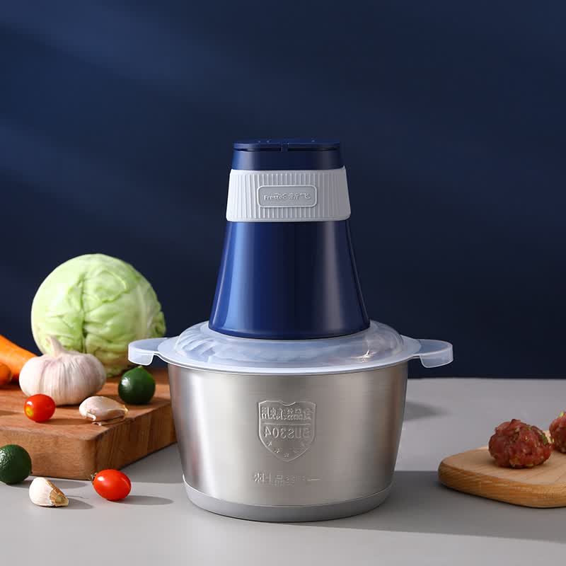 新飞(Frestec) 绞肉机 1.8L FTJR-005E家用电动大容量加厚玻璃碎肉机不锈钢蒜泥器小型多功能搅拌饺子高清大图