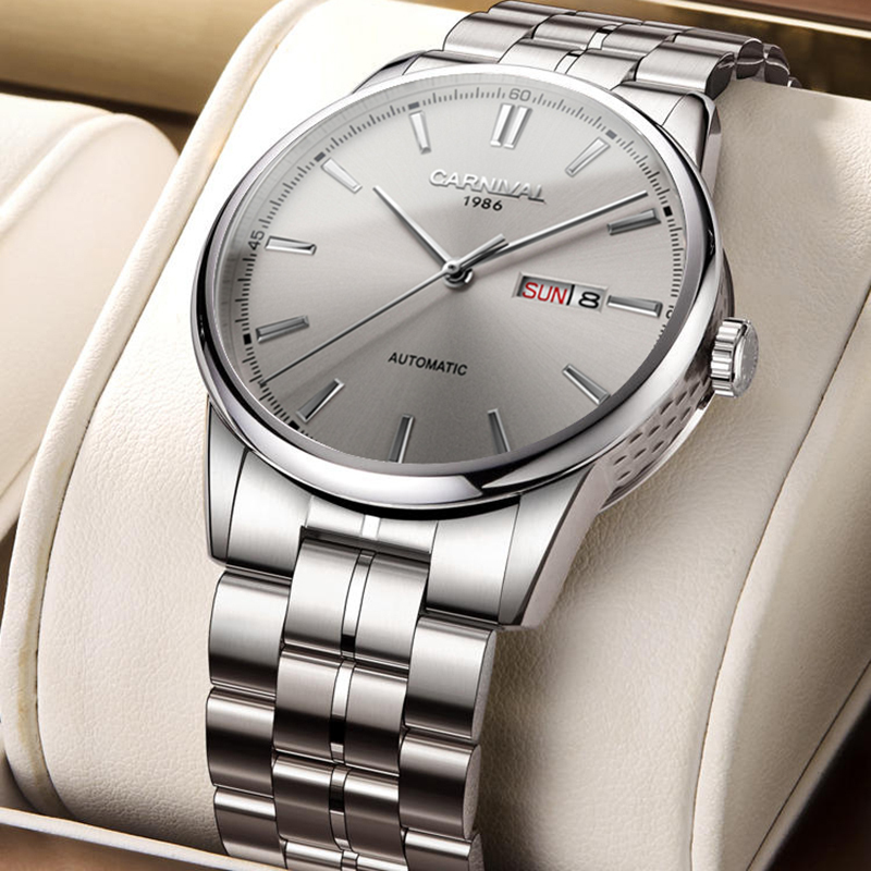 正品嘉年华Carnival手表男士进口Miyota机芯全自动机械表 男表防水时尚潮流款休闲新款品牌男表8063
