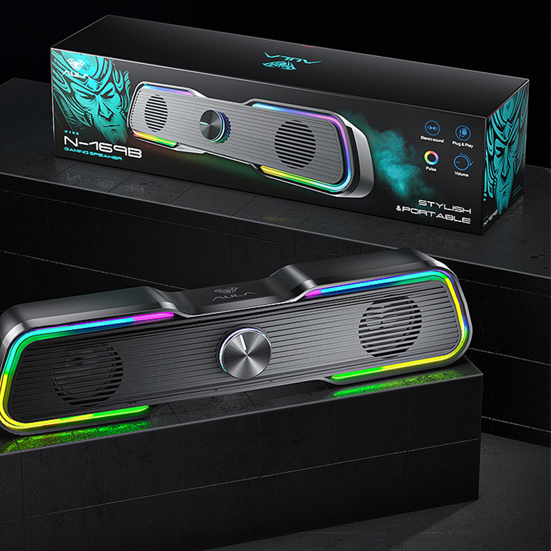 狼蛛电脑音箱台式家中笔记本桌面有线长条形音响播放器电竞游戏小