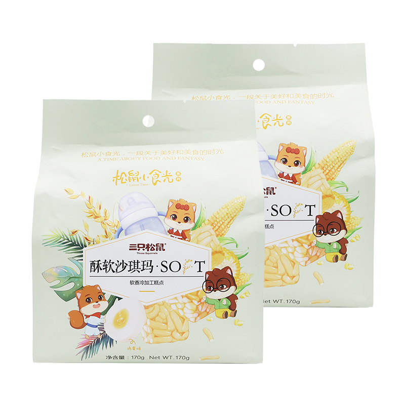 三只松鼠沙琪玛酥软传统糕点早餐小吃零食鸡蛋味170g*2袋