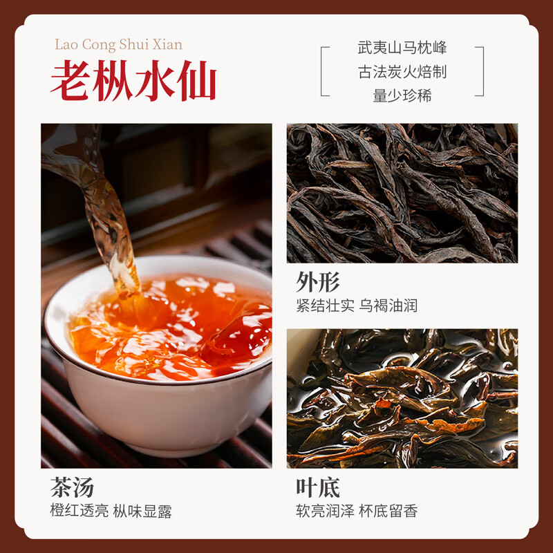 茶人岭组合茶叶特级武夷双星金骏眉老枞水仙双拼茶叶礼盒218g高清大图