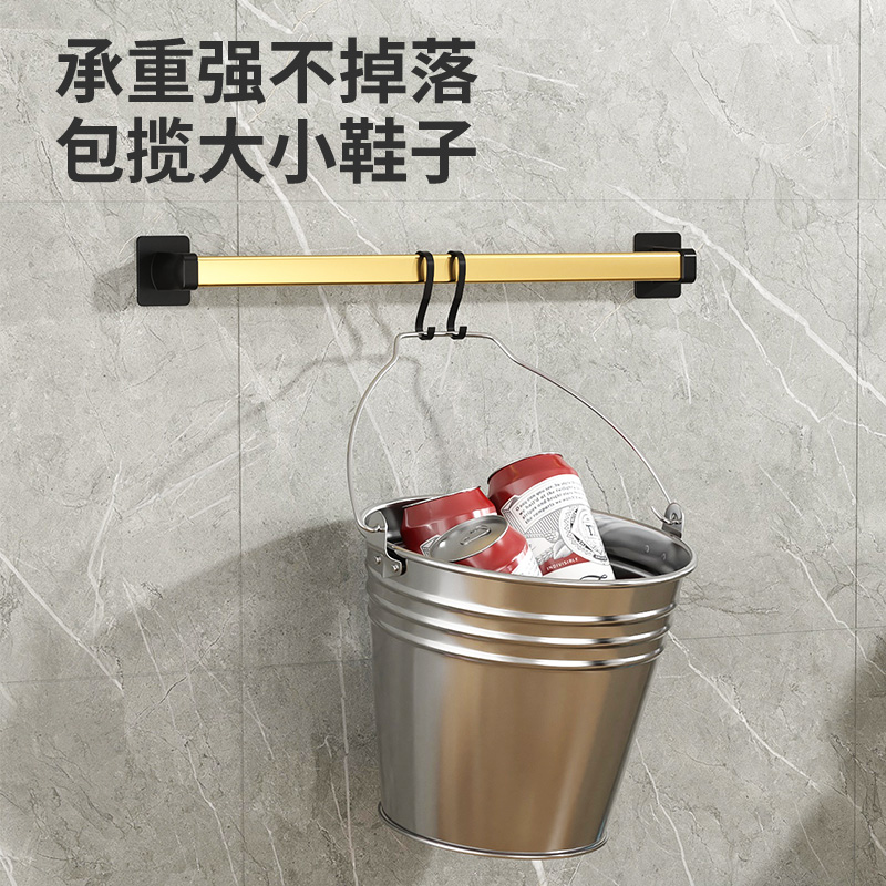 [补贴10%]浴室拖鞋架免打孔壁挂式化妆室厕所墙壁门后沥水鞋子架置物架高清大图