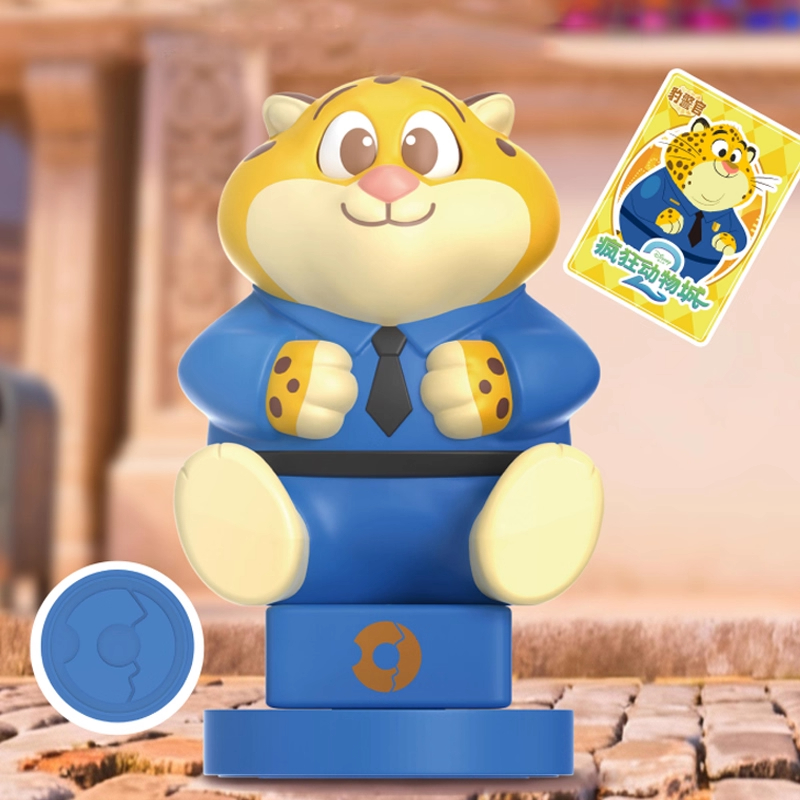 迪士尼正版疯狂动物城2印章橡皮系列公仔电影联名尼克朱迪玩偶 豹警官