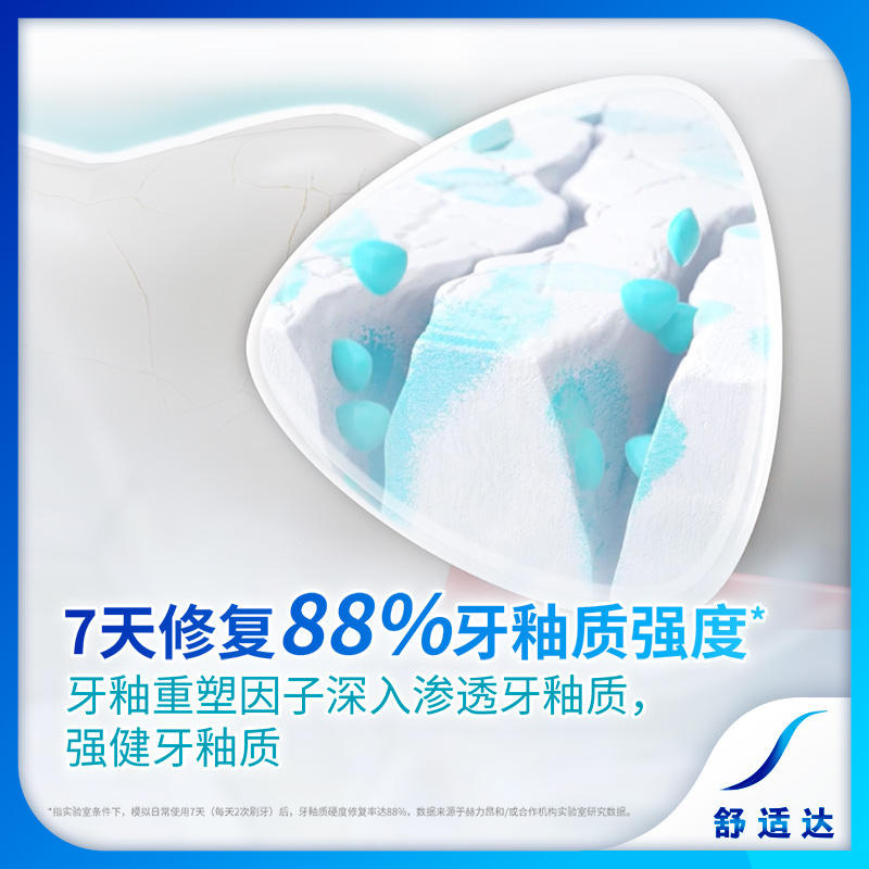 舒适达护釉健焕亮美白牙膏100g*1支+沁爽薄荷100g*1支新品抗敏感牙膏保护修护牙釉质牙釉修复膏牙釉重塑
