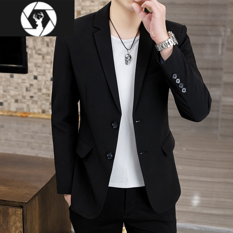 hongzun男士西服套装韩版修身潮流男装单上衣外套春季新款百搭休闲小