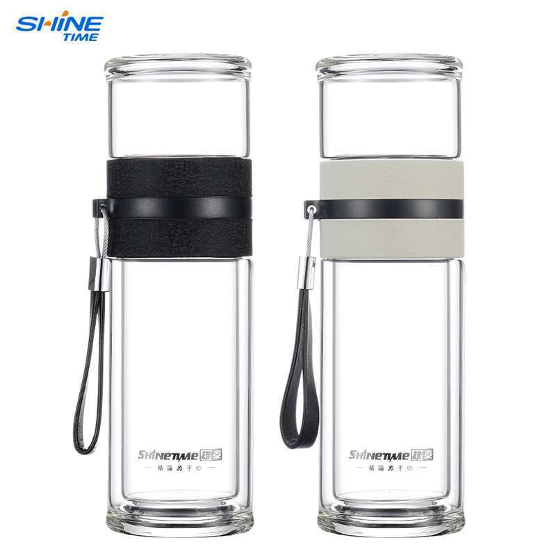 雄泰(SHINETIME)双层玻璃杯茶水分离泡茶杯过滤杯240ML
