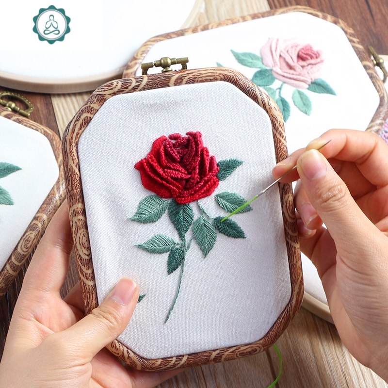 2020新款刺绣玫瑰手工十字绣挂件戳戳绣材料包自己初学者新手2019 封