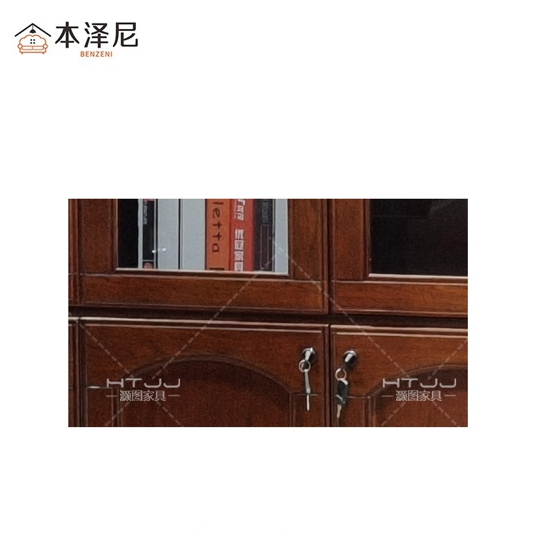 本泽尼 书柜 三门油漆柜 HTFMD-YQ03 1350*420*2000mm 组高清大图