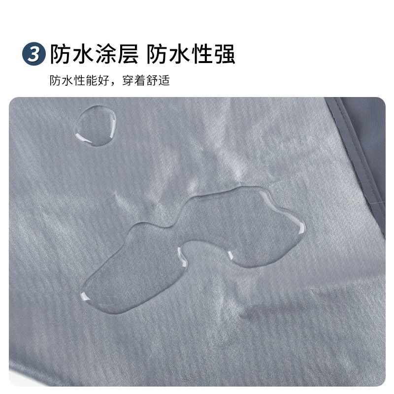 黑色小熊防水布罩衣[105cm] 男女同款加大加肥防水围裙长袖防油防水罩衣耐弱酸碱反穿衣女士