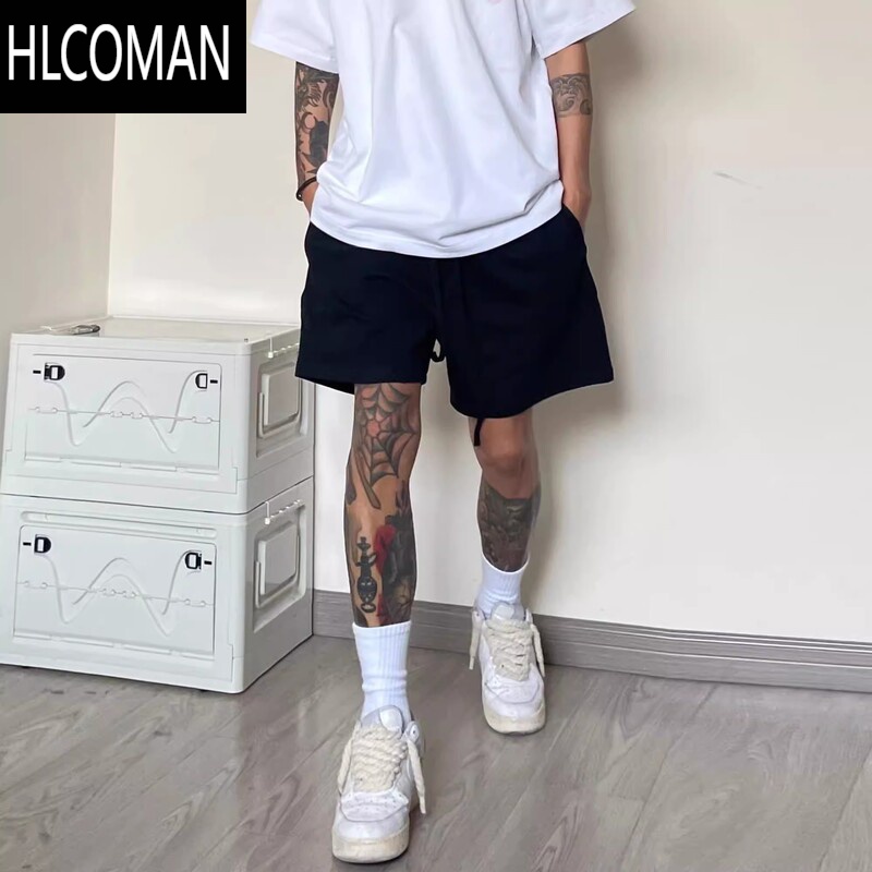 HLCOMANins美式潮牌运动短裤男款夏季嘻哈百搭高街风纯色宽松篮球五分裤
