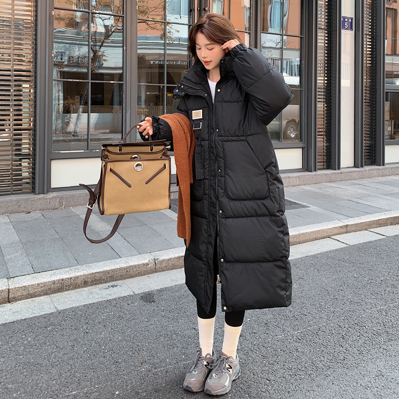 冬季新款棉服女韩版宽松中长过膝羽绒棉衣小个子活帽加厚棉袄外套高清大图