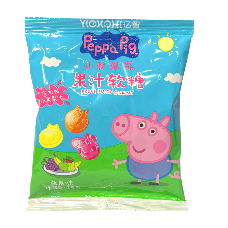 小猪佩奇PeppaPig果汁软糖杂果味18克 ×5袋装 儿童零食