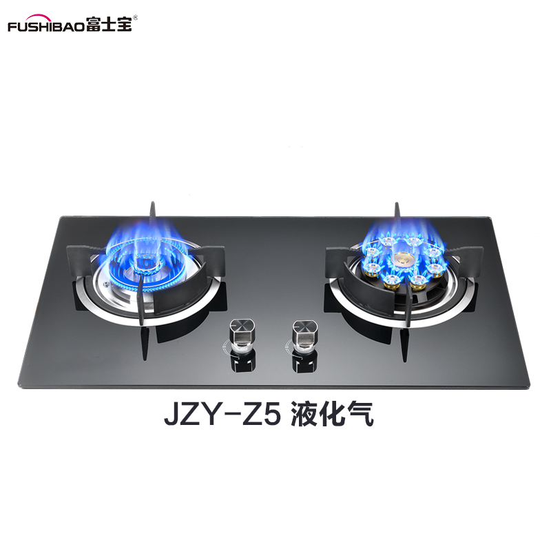 富士宝燃气灶JZT-Z5钢化玻璃燃气灶 大火力鸳鸯双灶具 台嵌两用燃气灶煤气灶(天然气)