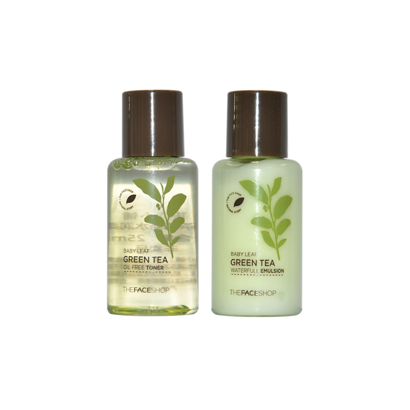 菲诗小铺幼叶绿茶清新水润水乳套装 350ml(柔肤水150ml+25ml+柔肤乳150ml+25ml)