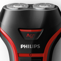 飞利浦（PHILIPS）剃须刀 S110 充电式电动刮胡刀 原装进口刀头 浮动刀头自动研磨 亚细亚红和黑色