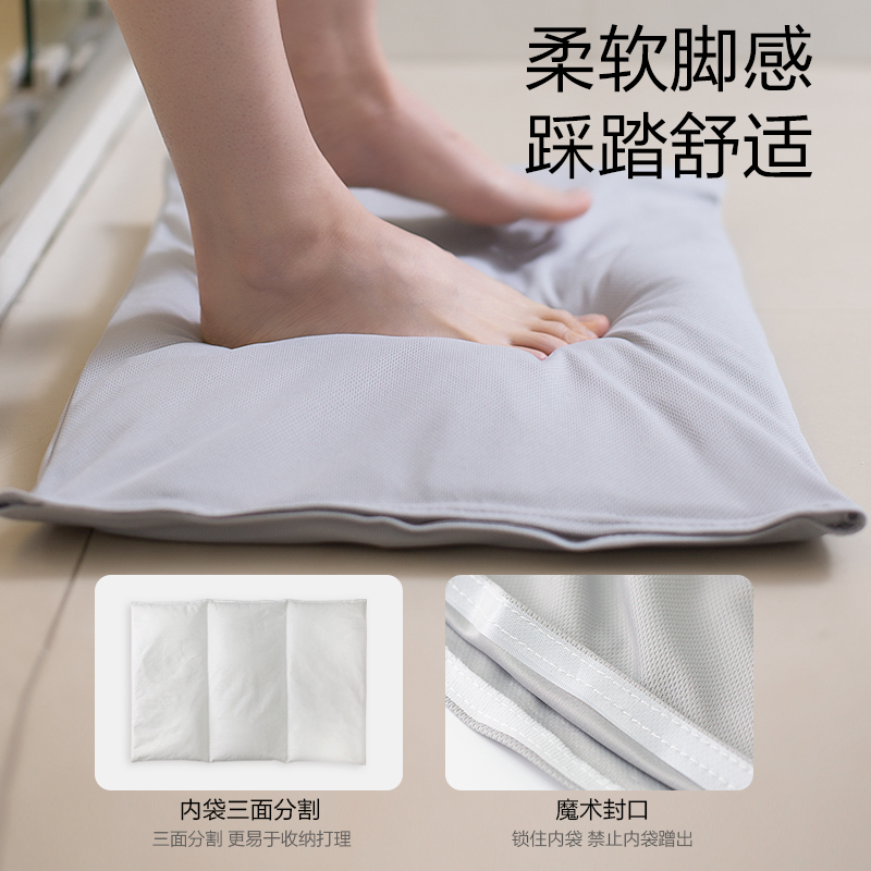硅藻泥土浴室吸水脚垫卫生间卫浴防滑软速干地毯厕所口卧室地垫 三维工匠防滑垫高清大图