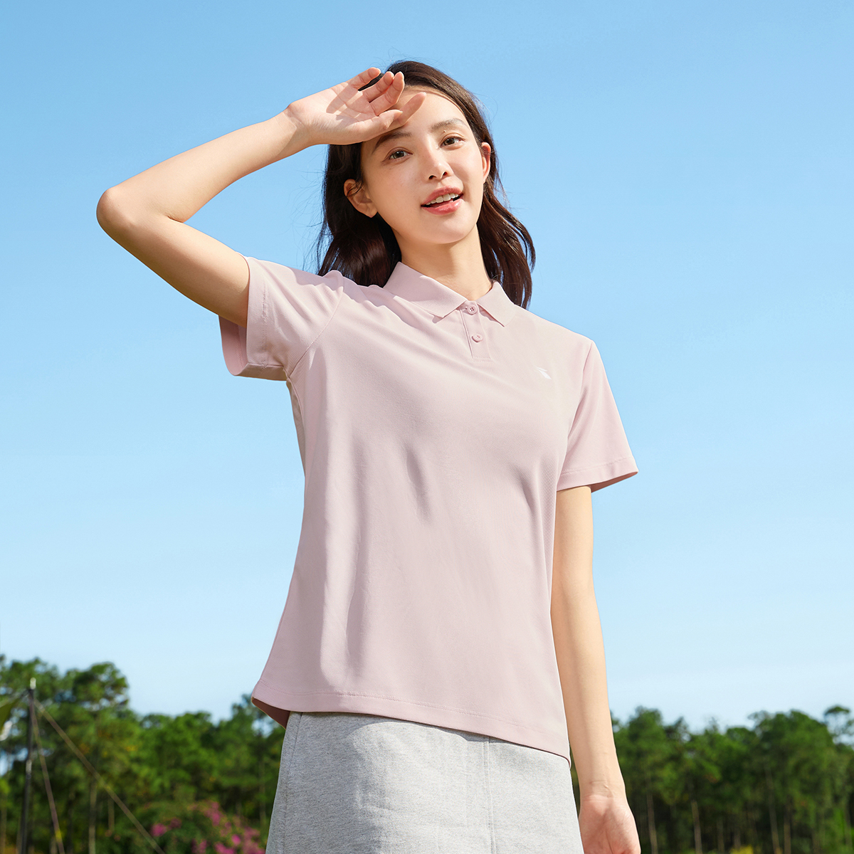 361°运动t恤女夏季时尚休闲polo衫女子健身翻领透气短袖潮662124110V高清大图