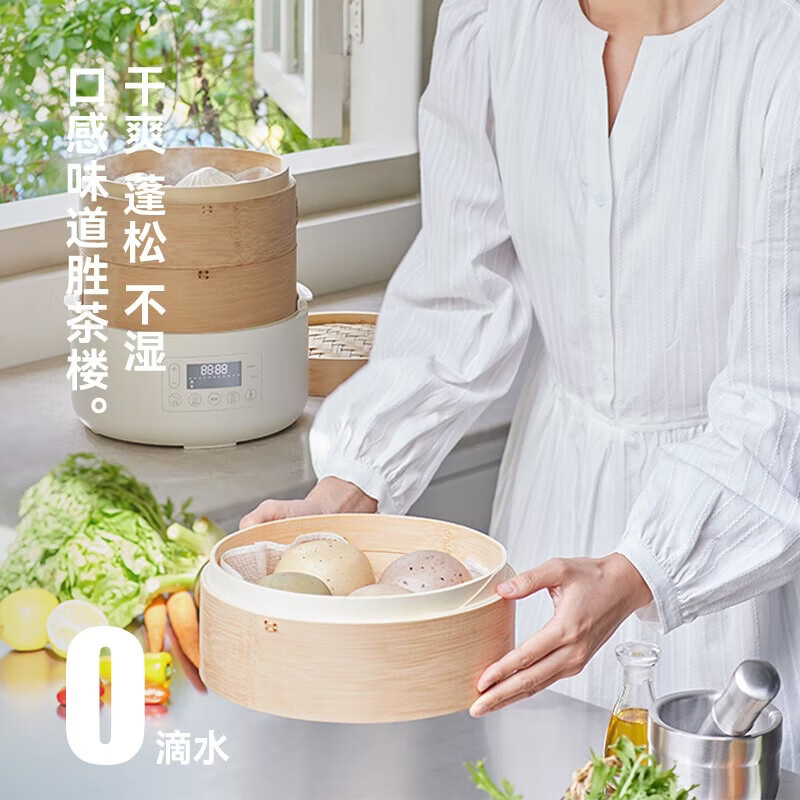 OLAYKS OLK-03-06 三层竹笼电蒸锅 2L(个) 白色高清大图