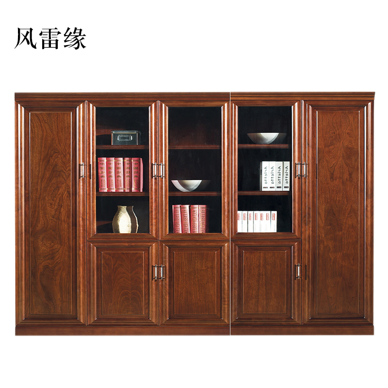 风雷缘办公室背景柜文件柜木质书柜储物柜2250*420*2000mm[工厂现做 7天内发货]
