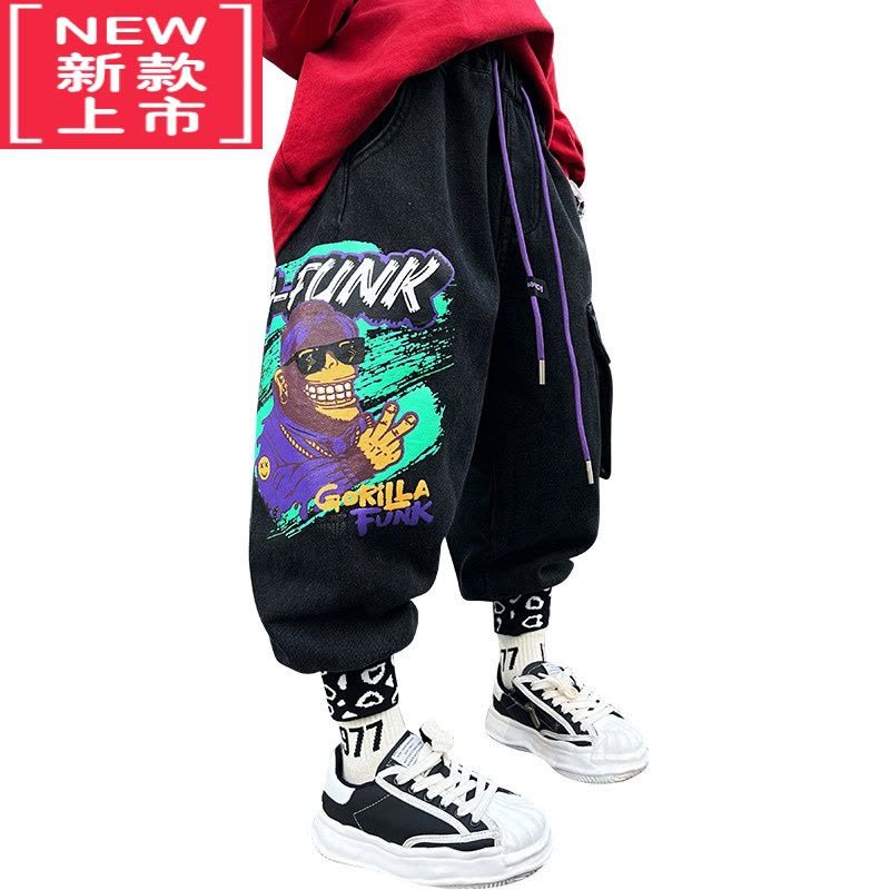 可莉允男童加绒裤一体绒牛仔裤秋冬款儿童保暖冬装洋气冬季加厚小孩裤子保暖裤图片