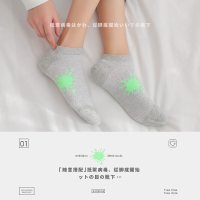 浪莎袜子5双男短袜浅口春秋夏季薄款纯棉透气防臭抗菌网眼船袜男