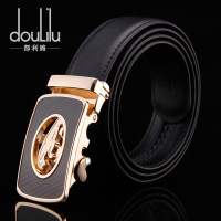 新款男士真皮皮带二层牛皮自动扣皮带商务休闲潮流腰带男 R509【黑色】115cm