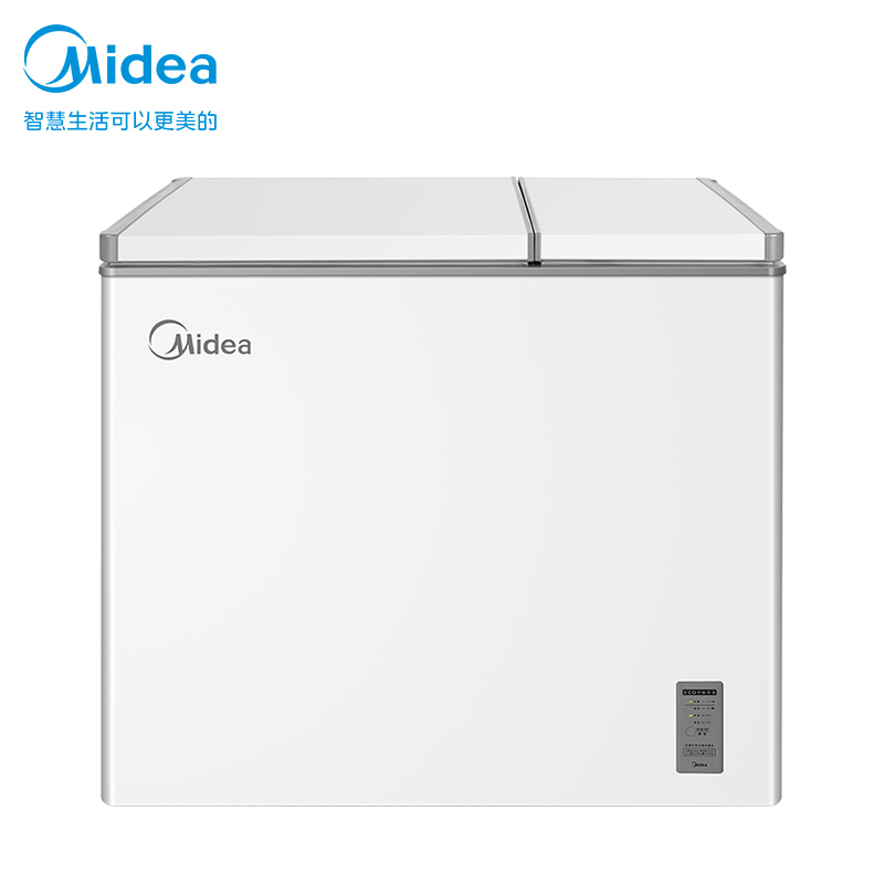 美的(Midea)210升双温双箱家商两用冰柜 大冷冻小冷藏卧式顶开门冰柜 小型冰箱节能低音冷柜BCD-210DKEM(