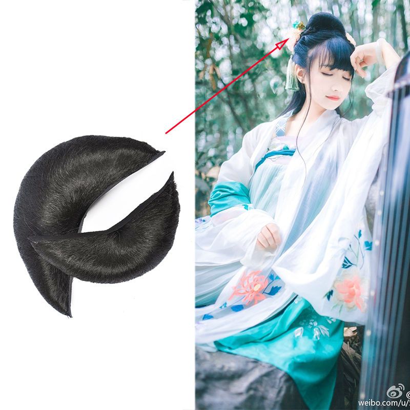 cos古代古装假发仙女造型发包发髻儿童牛角盘发影视垫发演出影楼超