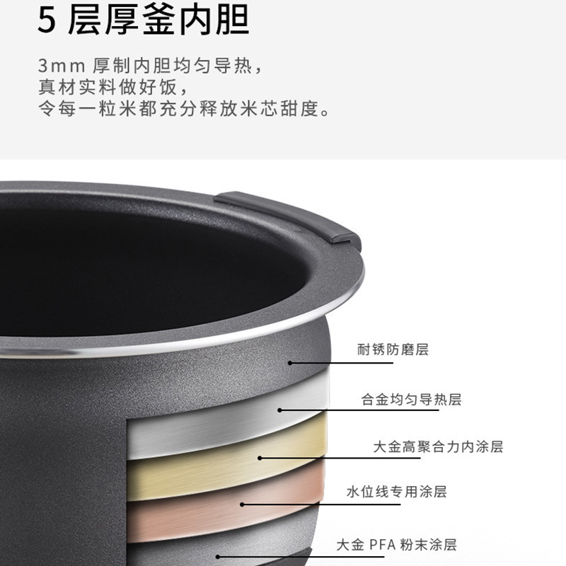 惠而浦(Whirlpool)电饭煲WRC-CS221P 家用迷你智能电饭锅 厚釜内胆智能烹煮 24小时智能预约 智能饭煲