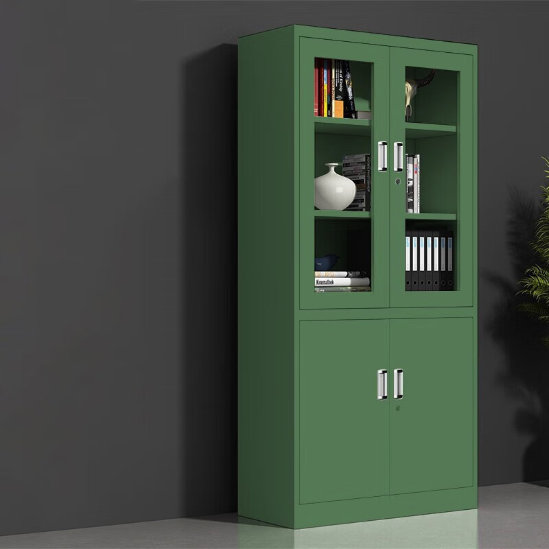 帅畅绿色铁皮文件柜办公室档案柜资料柜财务凭证柜钢制办公柜加厚大器械高清大图