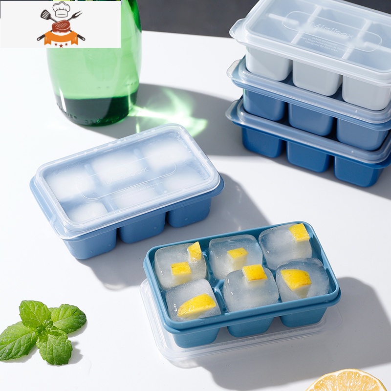 冰块模具硅胶冰格制冰器冻冰块速冻器制冰盒可爱家用辅食盒冰袋 敬平 PP硬底-三个装高清大图