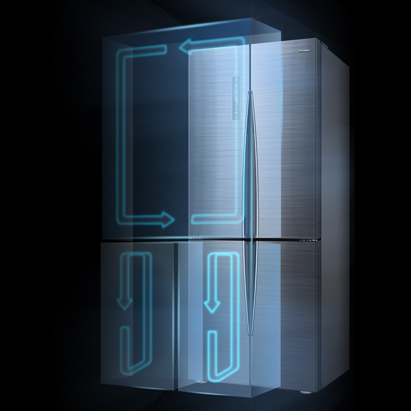 格兰仕(Galanz)电冰箱 政府补贴470L风冷无霜十字对开门冰箱 家庭超大容量分区精储BCD-470WTEH极光银高清大图